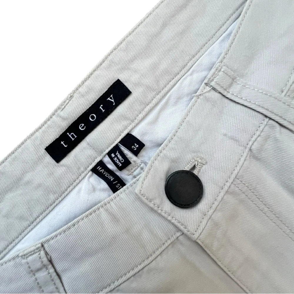 🔥‎ Theory Haydin ST Straight Fit Pants – Off White / Ivory – 34x32